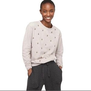 J. Crew grey embellished crew neck sweatshirt